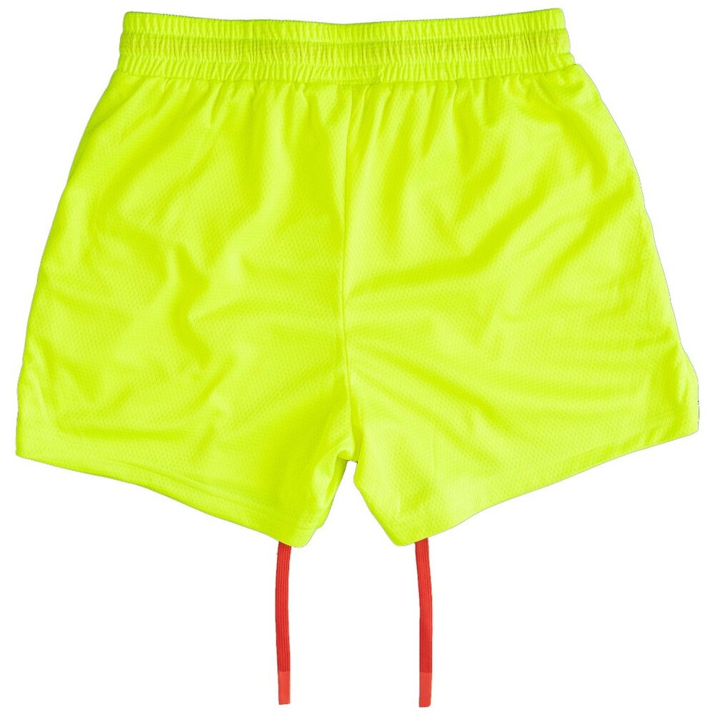 Muay Thai Flame Shorts (Mid Thigh Cut) - Neon Yellow / Black - Picture 3 of 5